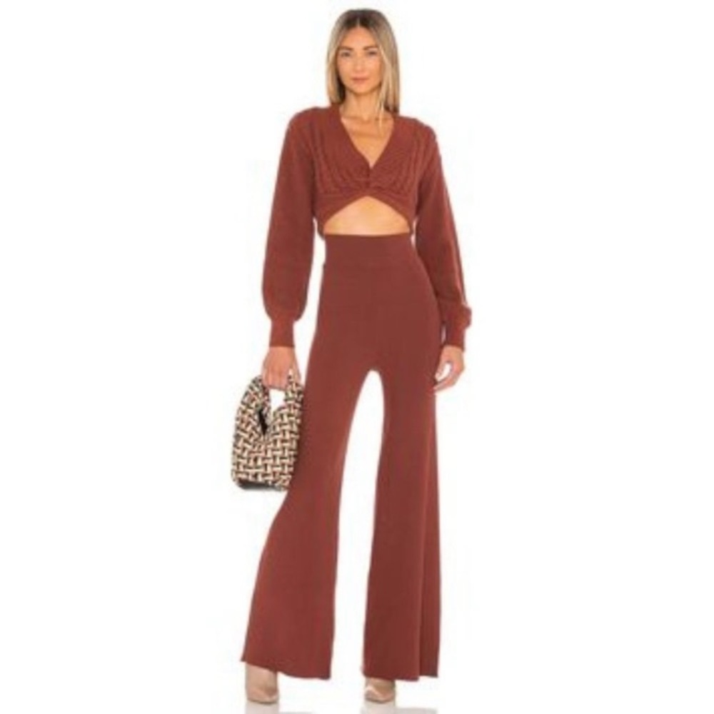 Free People Emilie 2 piece sweater set burgundy Cherry cola size XS